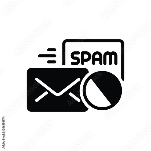 Black solid icon for anti spam 