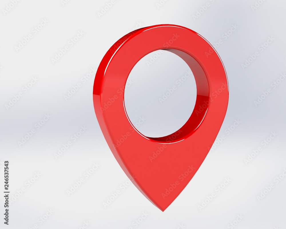 LOCATION pin glossy red arrow. The concept of tagging a sign landmark needle tip to create a route search. Isolated on white background 3D rendering 3D. LOCATION pin glossy red arrow. The concept of tagging a sign landmark needle tip to create a route search. Isolated on white background 3D rendering 3D.