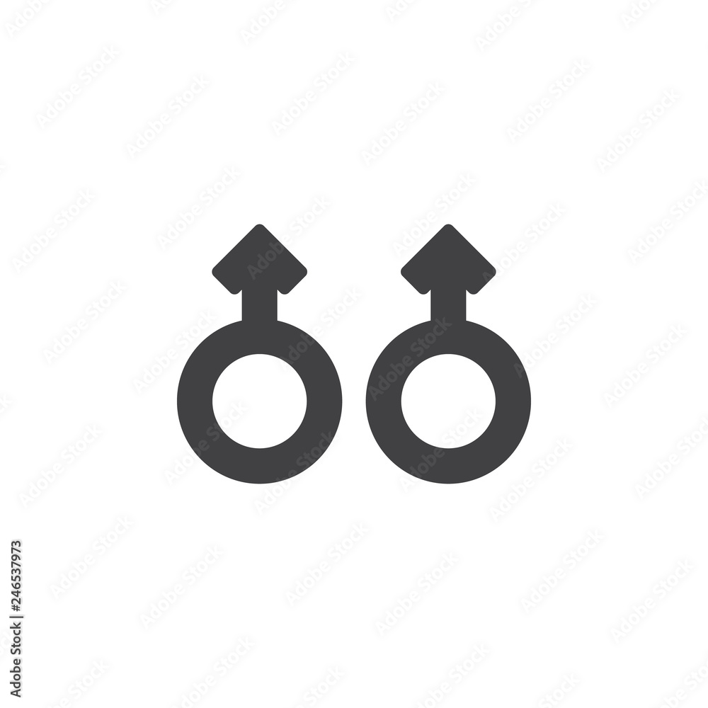Male sexual orientation vector icon. filled flat sign for mobile concept and web design. Homosexual gender simple solid icon. Symbol, logo illustration. Pixel perfect vector graphics