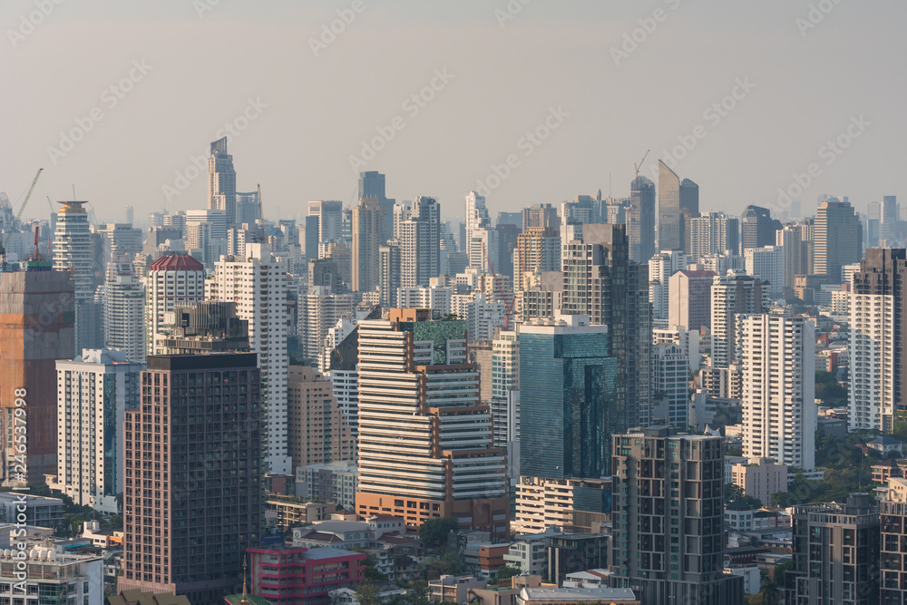 Cityscape and building of Bangkok in daytime, Bangkok is the capital of Thailand