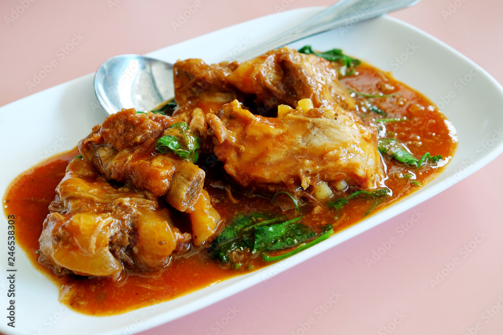 Pork ribs baked with Chinese sauce Pork ribs baked with Chinese sauce