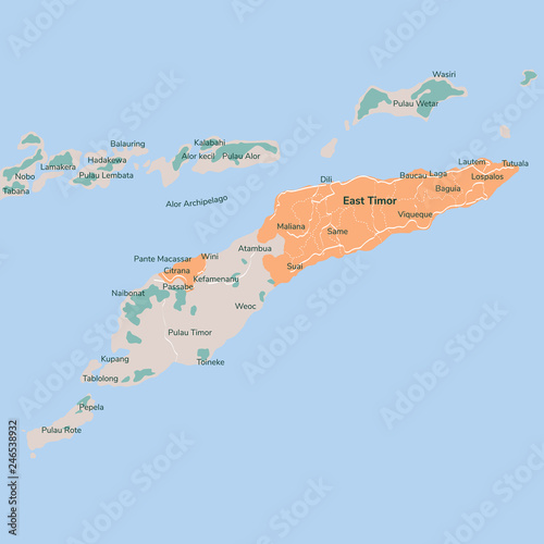 map East Timor. Isolated Illustration.