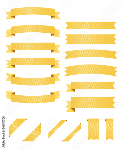 Vector ribbon background illustrations for title text and more variations 
