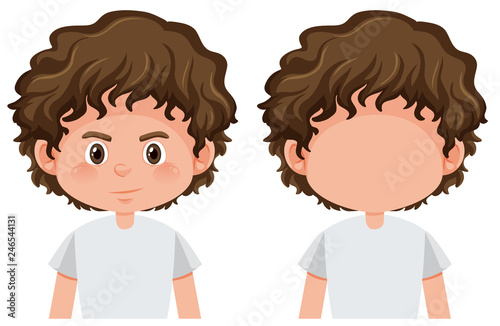 Set of brunette male character