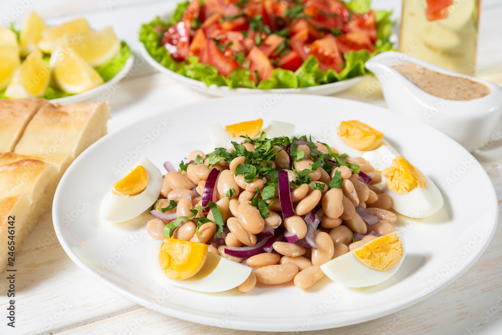 Oriental piyaz bean salad with Oriental piyaz bean salad with