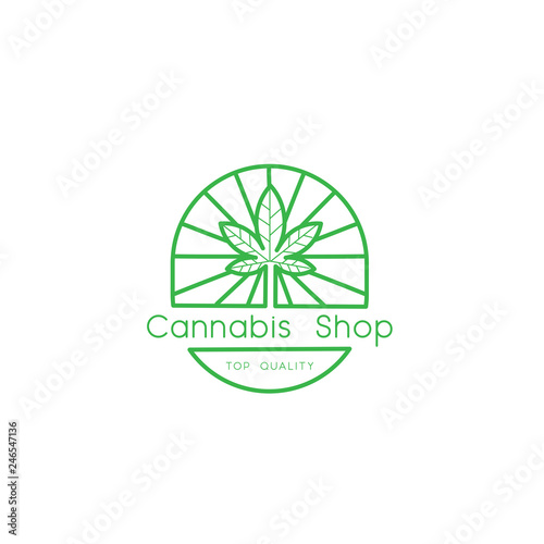 Creative marijuana health medical cannabis vector designs. Cannabis Leaf Line Art Logo design inspiration - Vector
