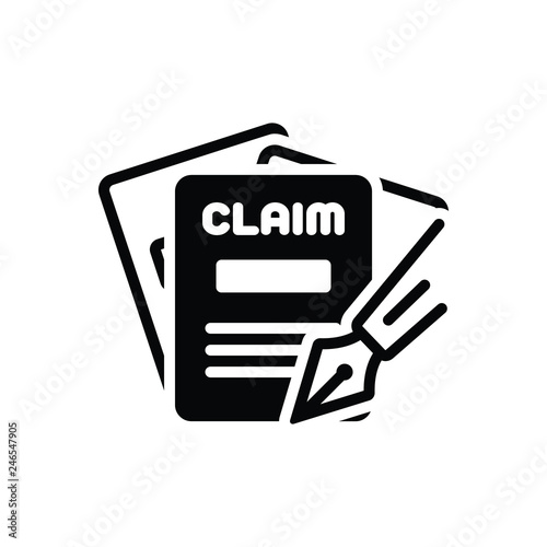 Black solid icon for claims  photo