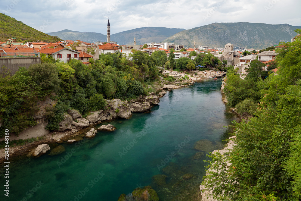 Mostar and Neretva river, Bosnia and Herzegovina