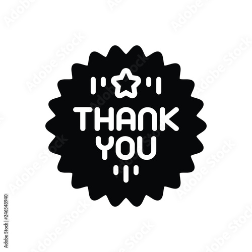 Black solid icon for thankyou  