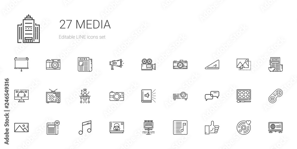 media icons set media icons set