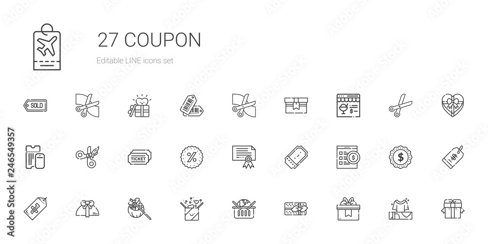 coupon icons set