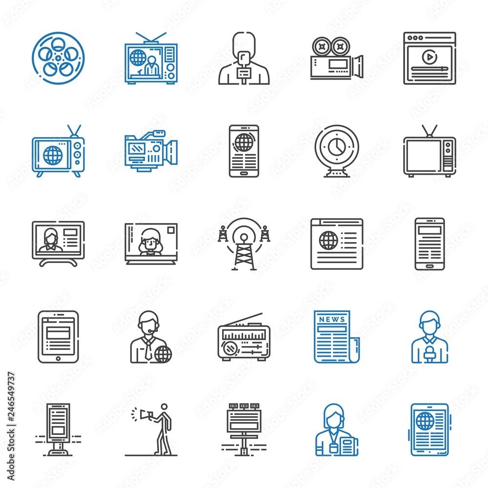 television icons set