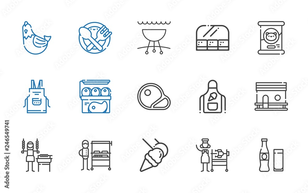Fototapeta premium meat icons set