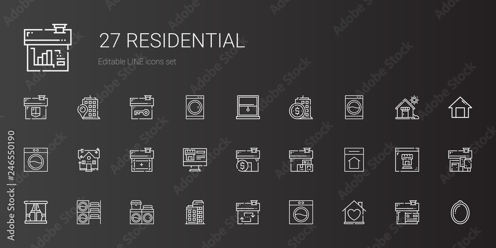 residential icons set