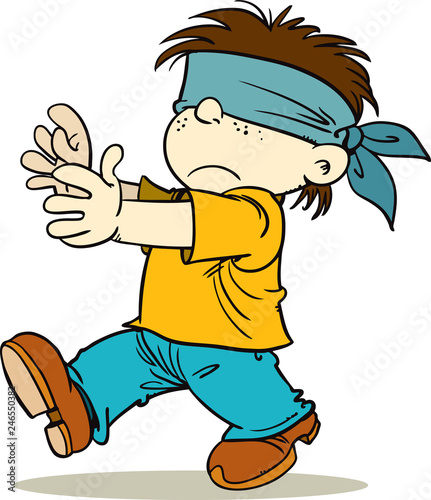child blindfolded