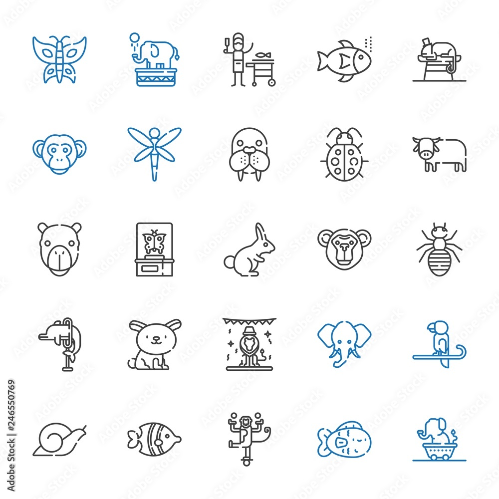 wildlife icons set