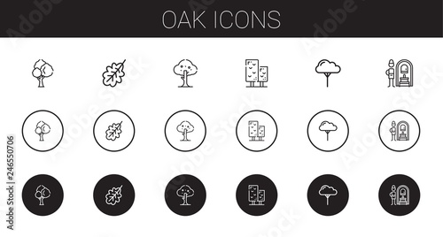 oak icons set