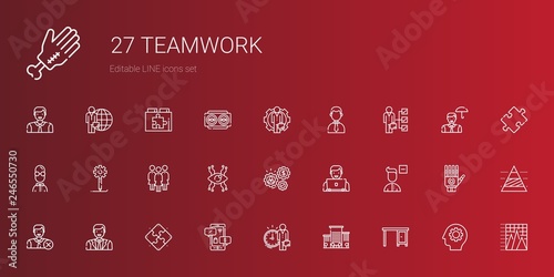 teamwork icons set