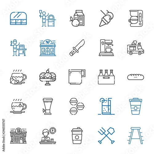 cafe icons set