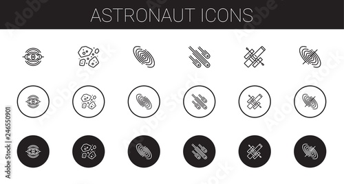 astronaut icons set