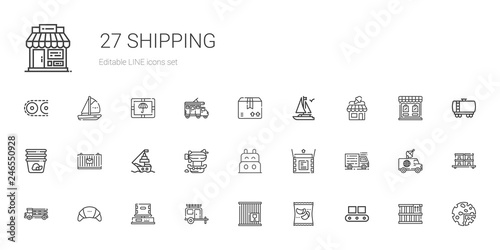 Wallpaper Mural shipping icons set Torontodigital.ca