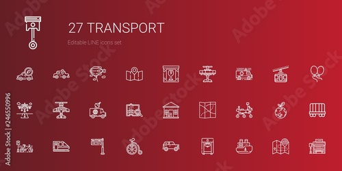 transport icons set