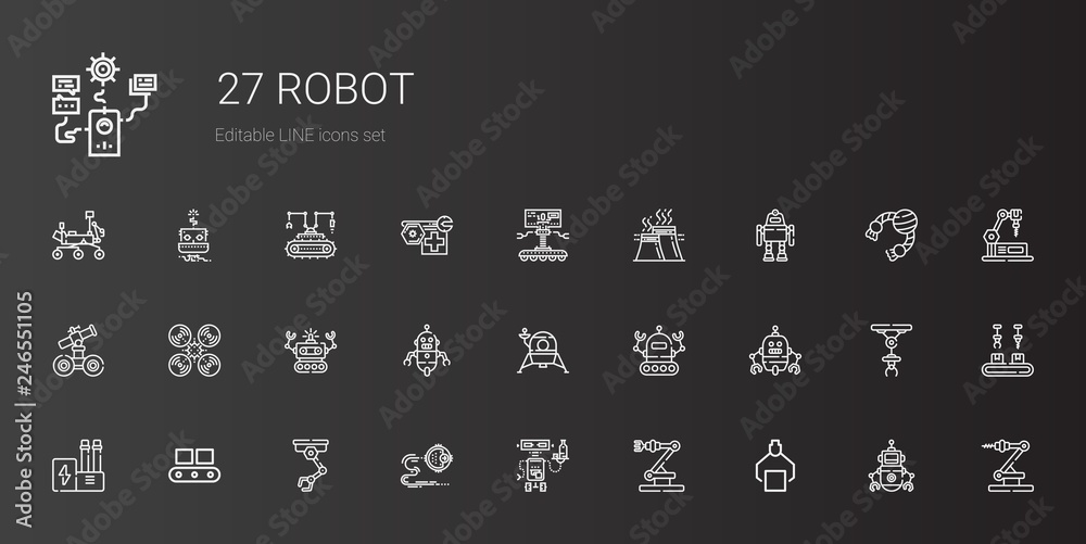 robot icons set robot icons set