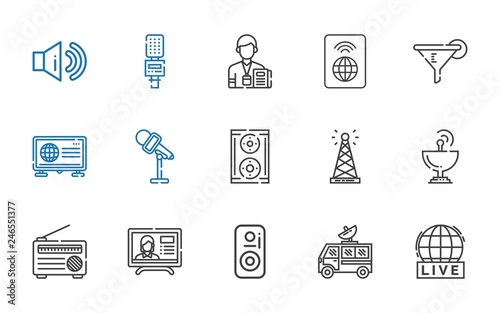 radio icons set
