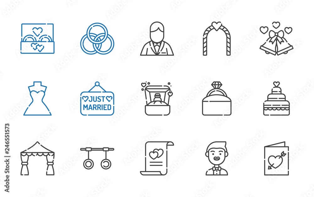 Naklejka premium bride icons set