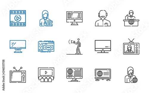 tv icons set