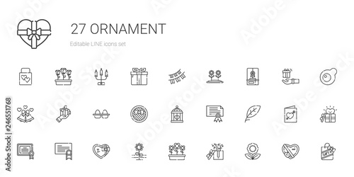 ornament icons set