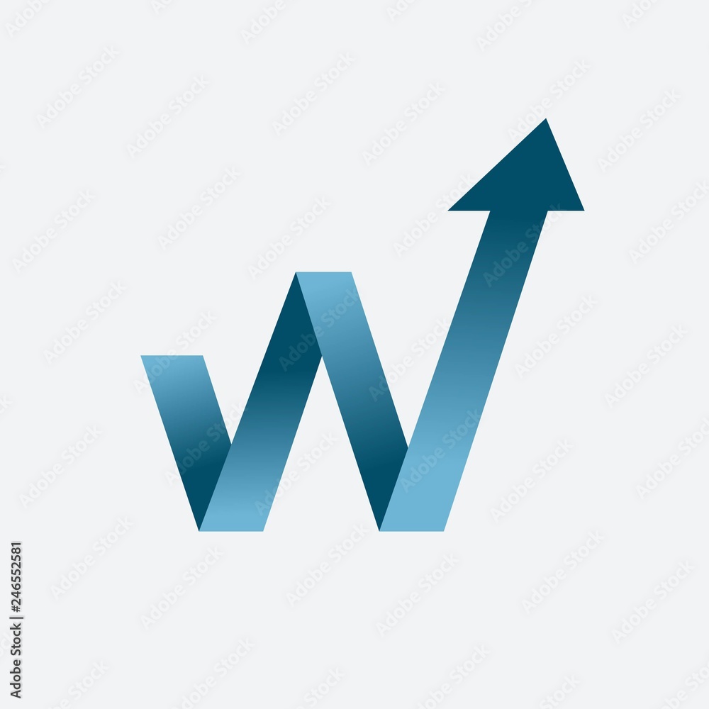 Letter W Arrow vector Stock Vector | Adobe Stock