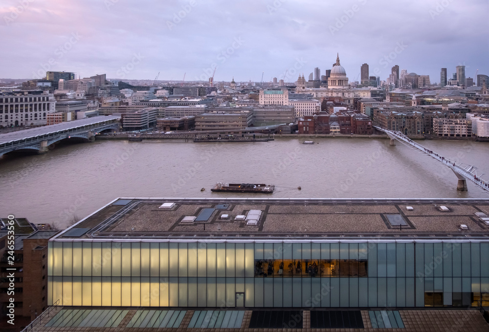 Panoramic view of London towards Saint Paul Cathedral