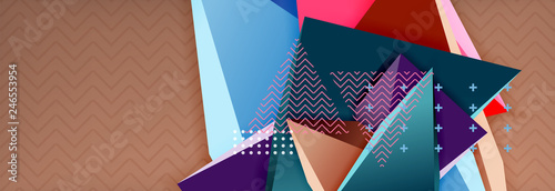 3d triangular shapes geometric background. Origami style pattern with triange shapes for decorative design. Poster design. Line design. Modern presentation template