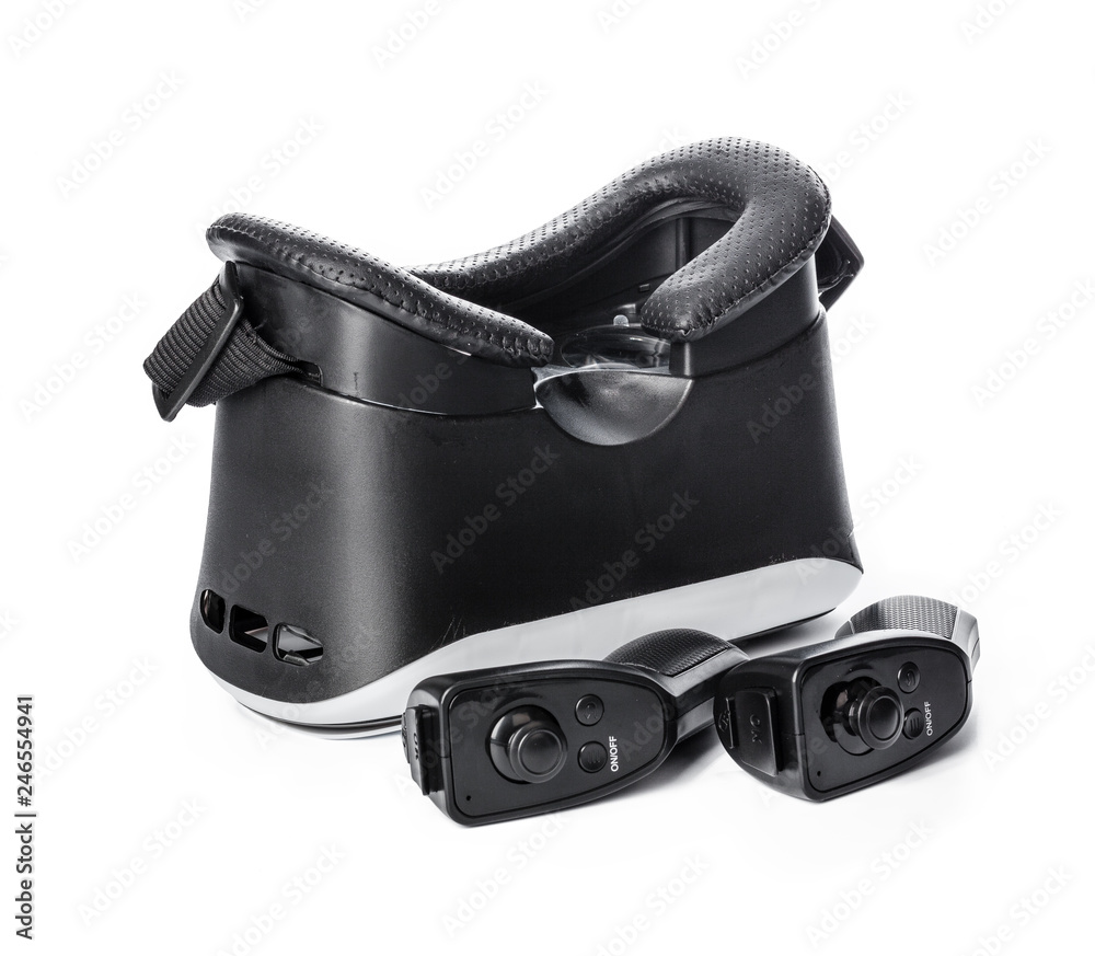 VR. Virtual reality glasses on white background VR. Virtual reality glasses on white background