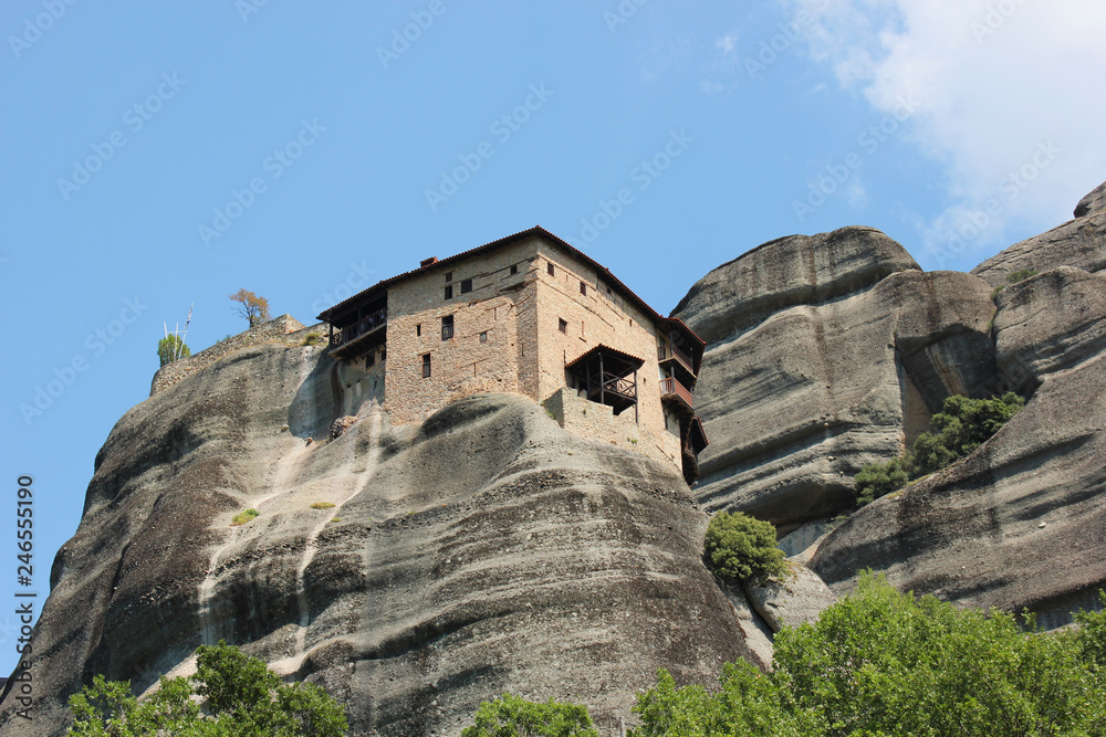 Monastery of St. Nicholas Anapausas in Meteora rock formation Kalambaka Greece