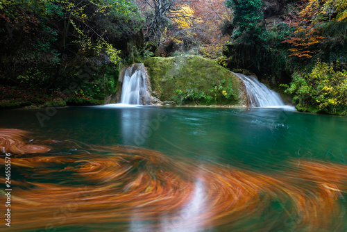 Fototapeta Naklejka Na Ścianę i Meble -  Source of Urederra river in Urbasa mountain range, Navarre, Spain