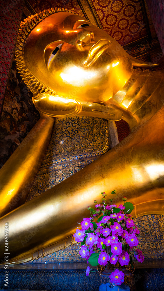 Wat Phra Chetuphon Reclining Buddha Bangkok Thailand.