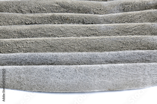 Close Up view on high efficiency particulate air filter.Dust filter surface of car, Useful to trap dust in the car, Make fresh air in the car clean.