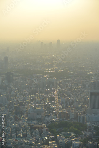 都会の夕暮れ