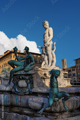 Fountain of Neptune - Roman God - Florence Italy