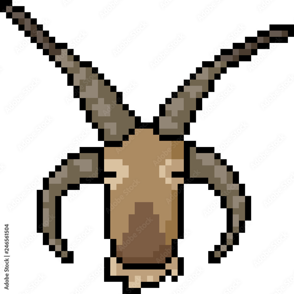 Obraz premium vector pixel art goat head