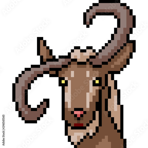 vector pixel art goat head