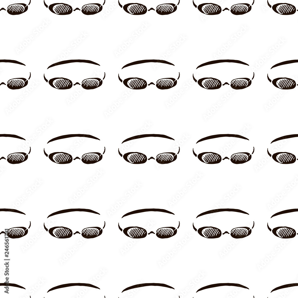 swimming goggles vector seamless pattern