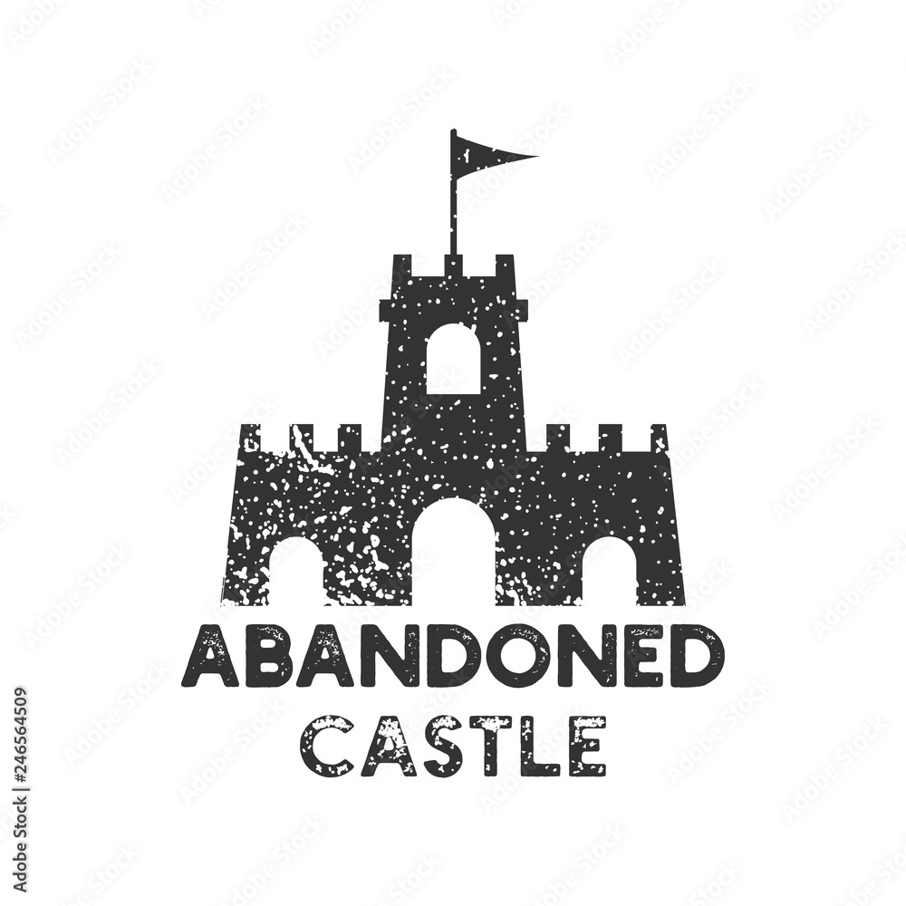 Abandoned castle logo icon design template vector