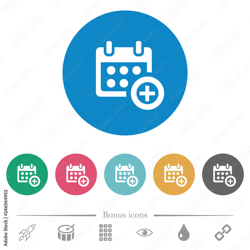 Add to calendar flat round icons Add to calendar flat round icons