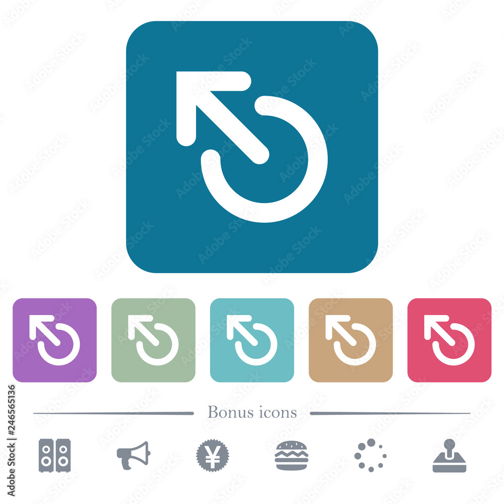 Media eject flat icons on color rounded square backgrounds Media eject flat icons on color rounded square backgrounds