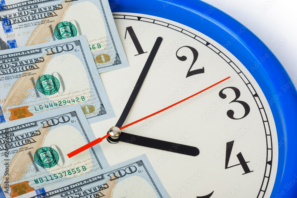 Clock and money - business concept Clock and money - business concept