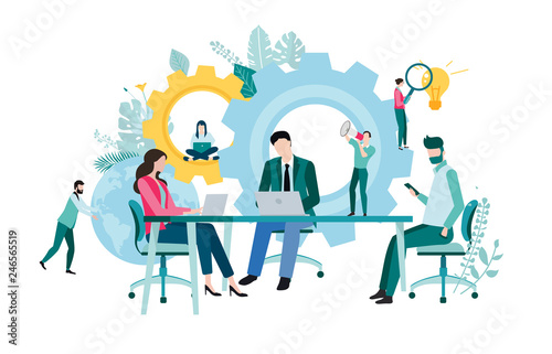 People work, study, use online technology and increase efficiency.