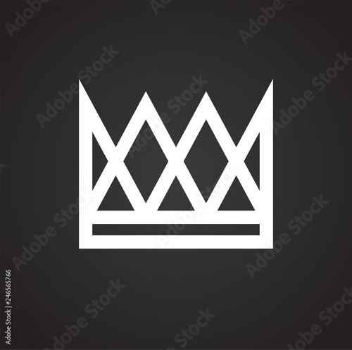 Crown set on black background for graphic and web design, Modern simple vector sign. Internet concept. Trendy symbol for website design web button or mobile app